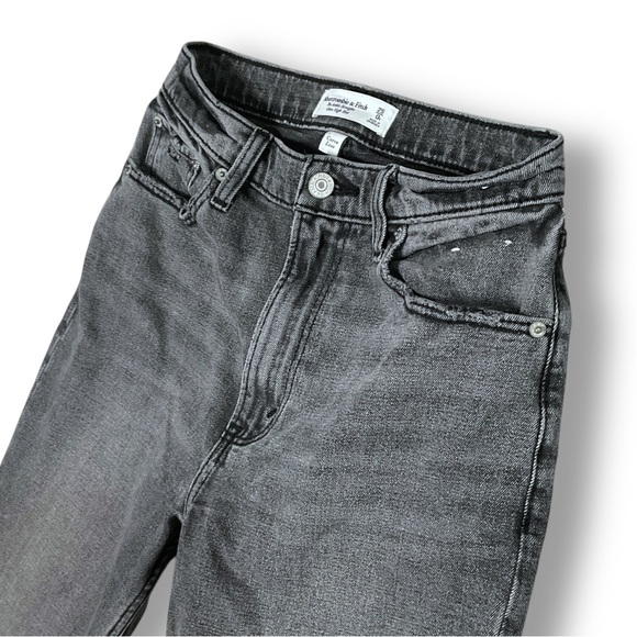 Abercrombie & Fitch Ankle Straight Ultra High Rise Jeans Sz 25 Curve Love Gray - Picture 5 of 13